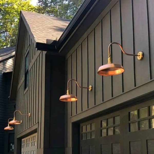 Led Outdoor Gooseneck Lighting Raw Copper Gooseneck Barn Light